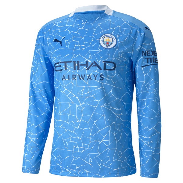 Tailandia Camiseta Manchester City 1ª ML 2020 2021 Azul